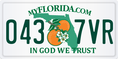 FL license plate 0437VR