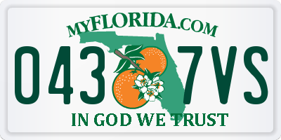 FL license plate 0437VS