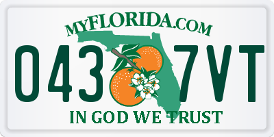 FL license plate 0437VT