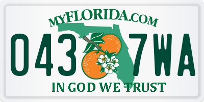 FL license plate 0437WA