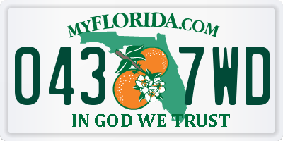 FL license plate 0437WD