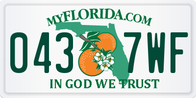 FL license plate 0437WF