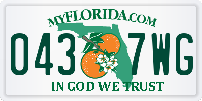 FL license plate 0437WG