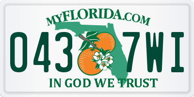 FL license plate 0437WI