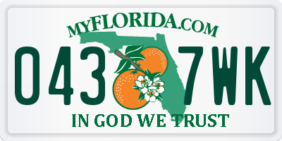 FL license plate 0437WK