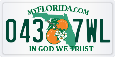 FL license plate 0437WL