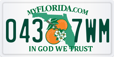 FL license plate 0437WM