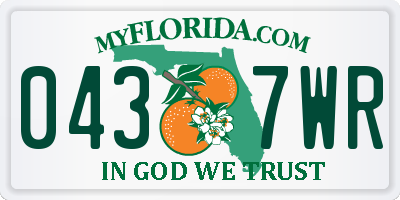 FL license plate 0437WR