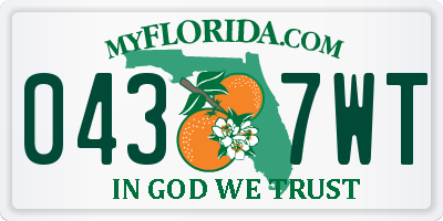FL license plate 0437WT