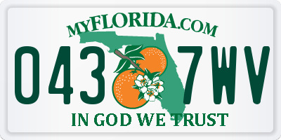 FL license plate 0437WV