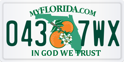 FL license plate 0437WX