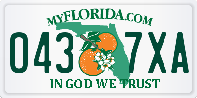 FL license plate 0437XA