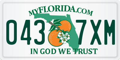 FL license plate 0437XM