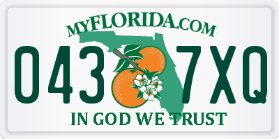 FL license plate 0437XQ