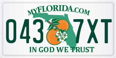 FL license plate 0437XT