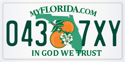 FL license plate 0437XY