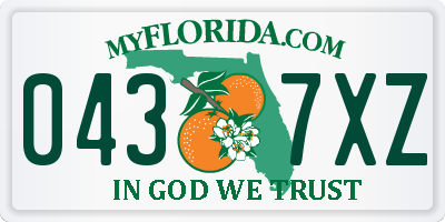 FL license plate 0437XZ