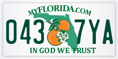 FL license plate 0437YA