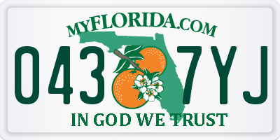 FL license plate 0437YJ