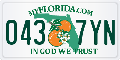 FL license plate 0437YN