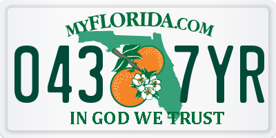 FL license plate 0437YR
