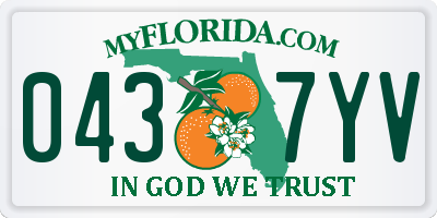FL license plate 0437YV