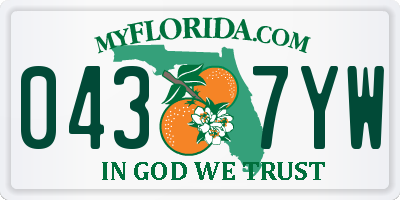 FL license plate 0437YW
