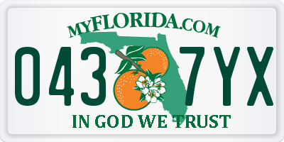 FL license plate 0437YX