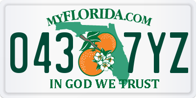 FL license plate 0437YZ