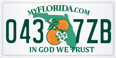 FL license plate 0437ZB
