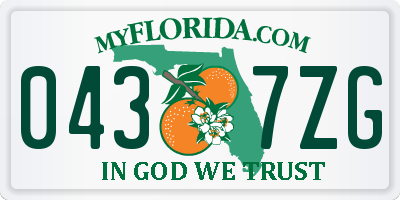 FL license plate 0437ZG