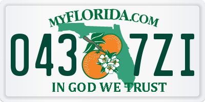 FL license plate 0437ZI