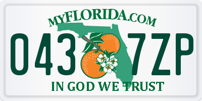 FL license plate 0437ZP