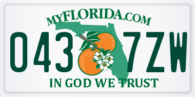 FL license plate 0437ZW