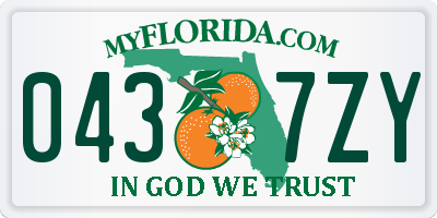 FL license plate 0437ZY