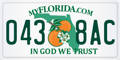 FL license plate 0438AC