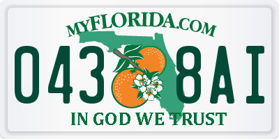 FL license plate 0438AI