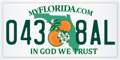 FL license plate 0438AL