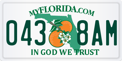 FL license plate 0438AM