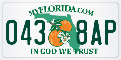 FL license plate 0438AP