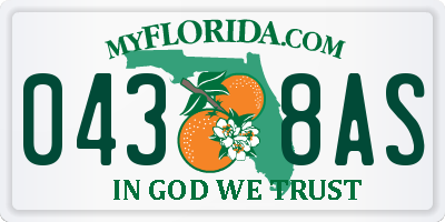 FL license plate 0438AS