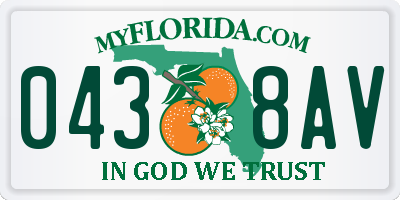 FL license plate 0438AV