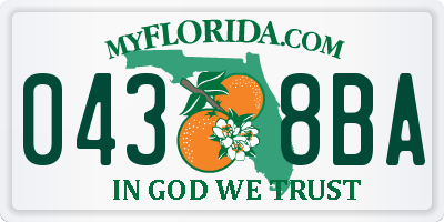 FL license plate 0438BA