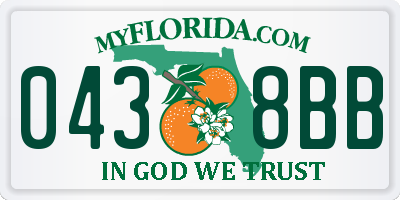 FL license plate 0438BB