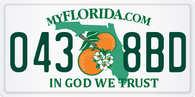 FL license plate 0438BD