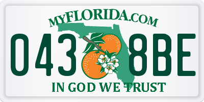 FL license plate 0438BE