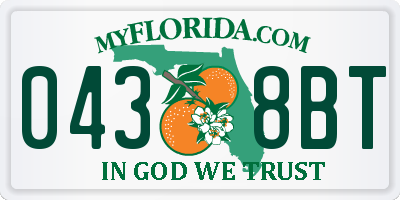 FL license plate 0438BT