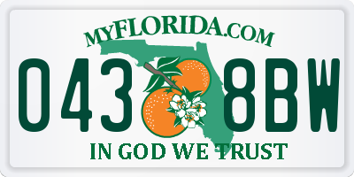 FL license plate 0438BW