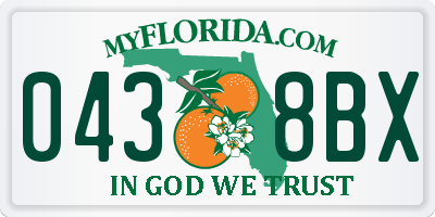 FL license plate 0438BX