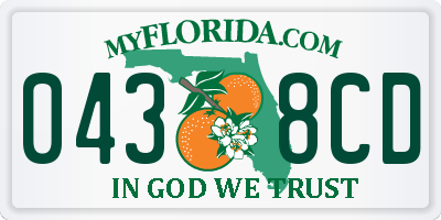 FL license plate 0438CD